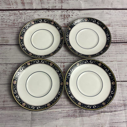 Wedgwood Runnymede W4472 Nautical Motif 4" Saucers (Set Of 4)