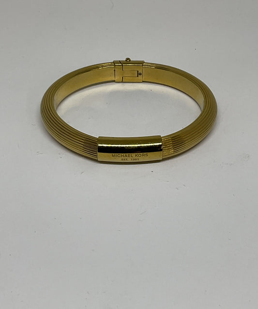 MICHAEL KORS Gold Tone Hinged Bangle Bracelet