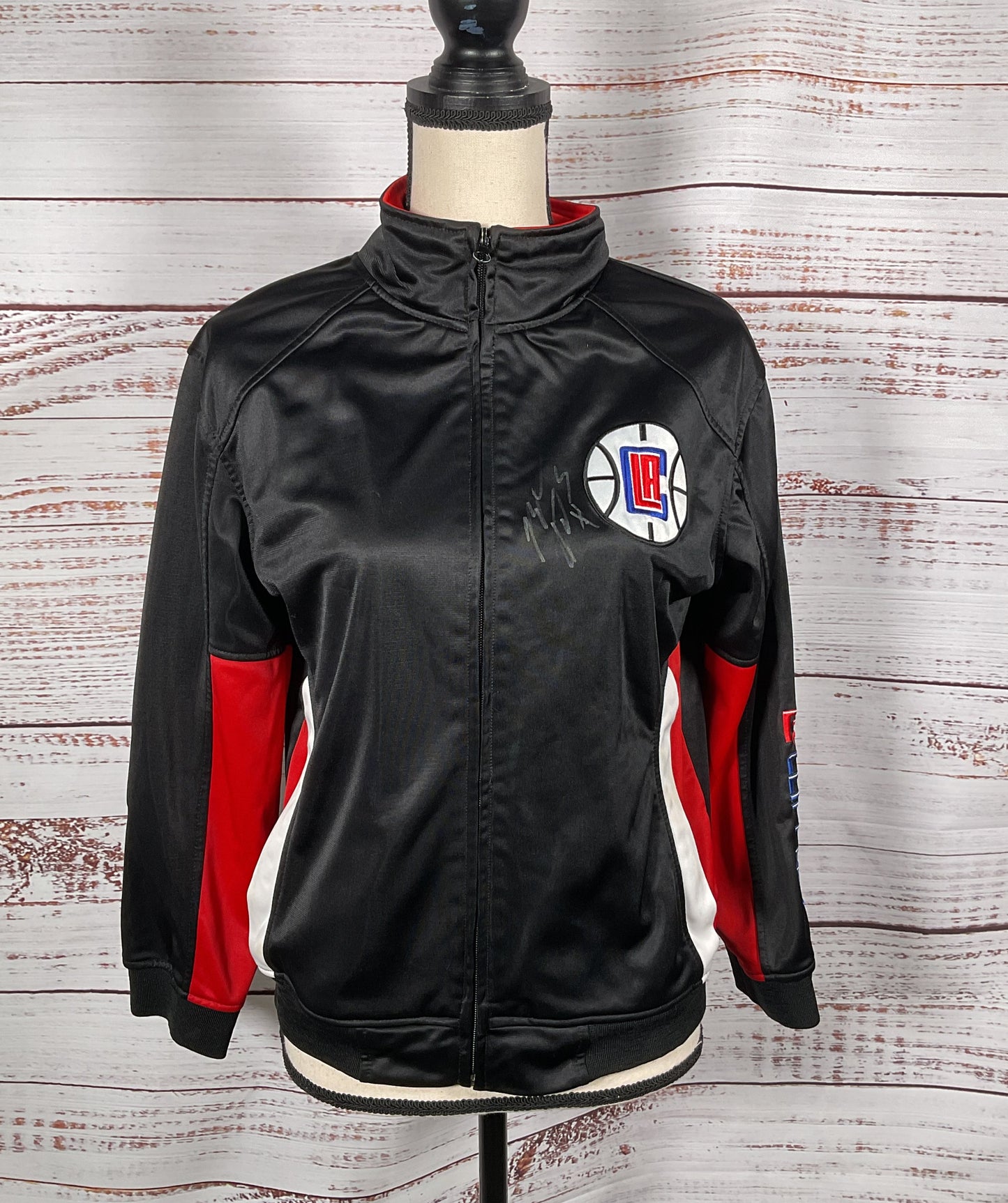 NBA Los Angeles Clippers Signed Youth Size Full Zip Track Jacket Black L