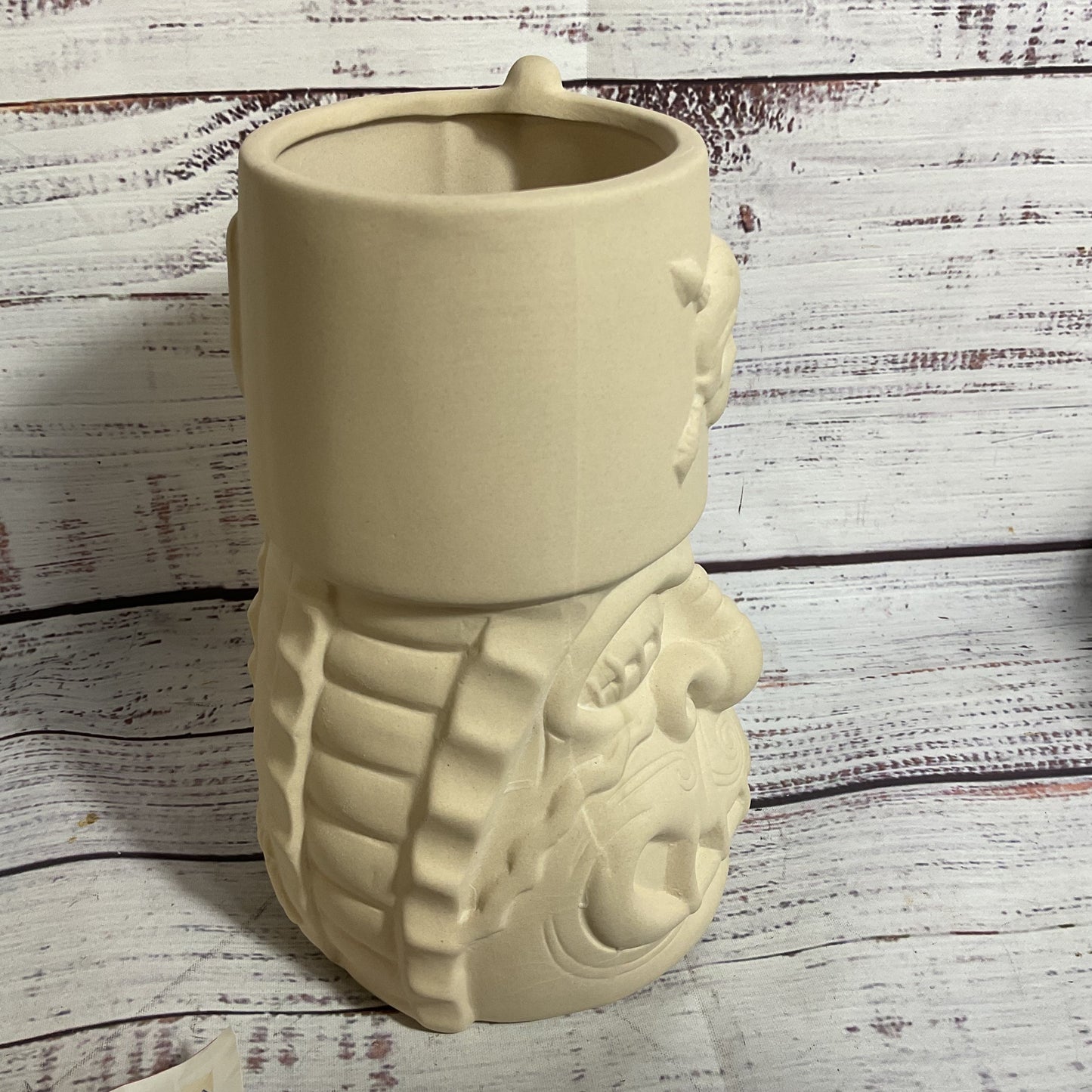 NEW Signed BRAD PARKER "Shrunk'n Monk Mahalo Tiki" Bisque Mug with COA