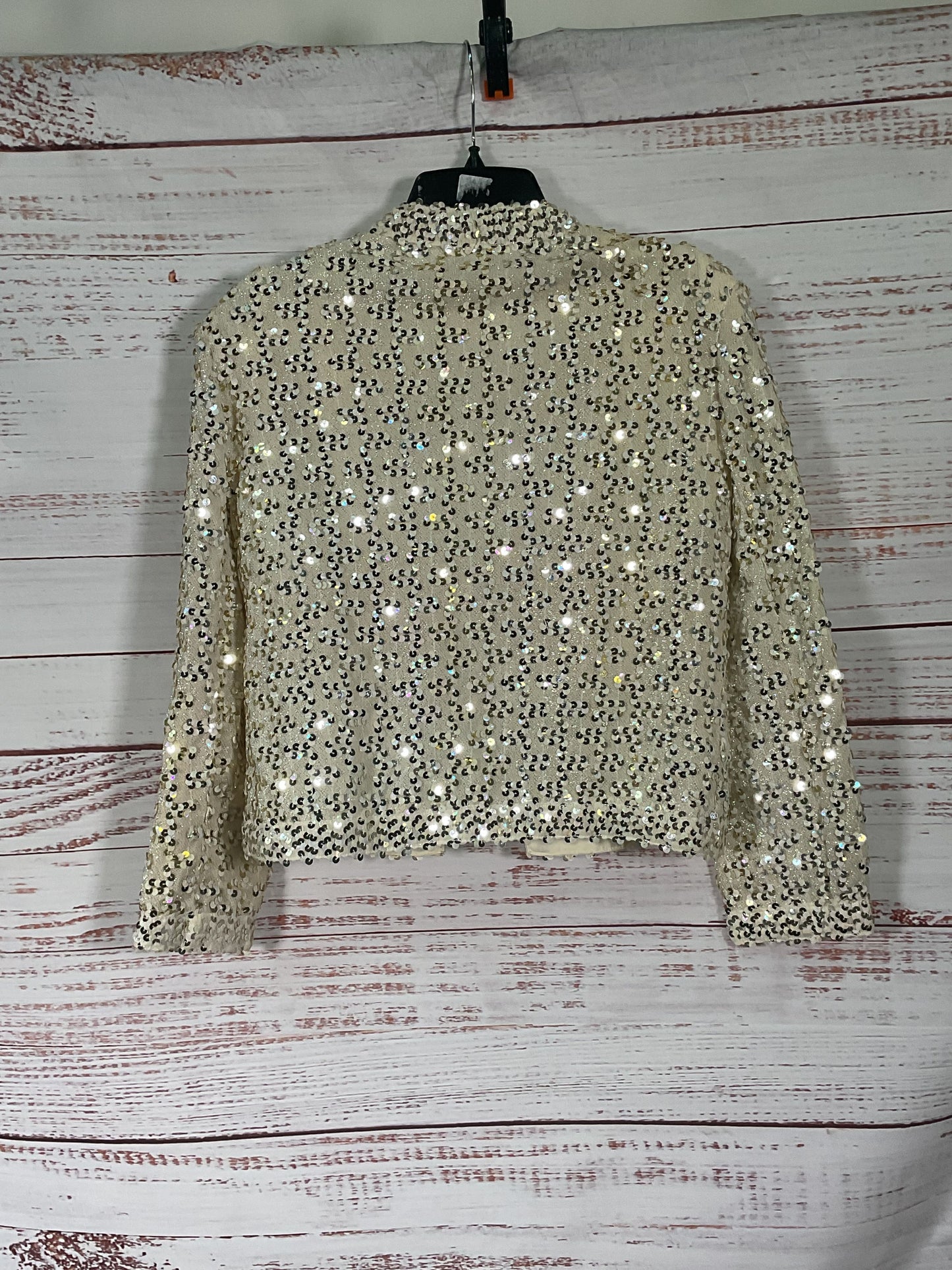 Lilli Diamond California Creme Open Front Sequin Jacket - Size 8