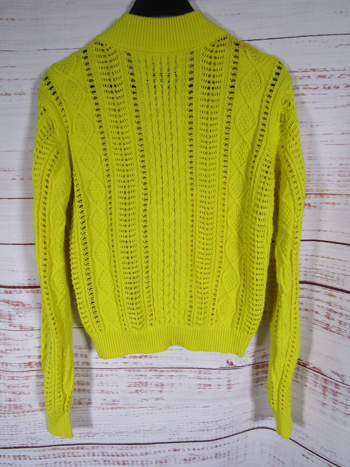 RTA Hunter Women's Yellow Knit Cotton Cardigan Sweater Size XS