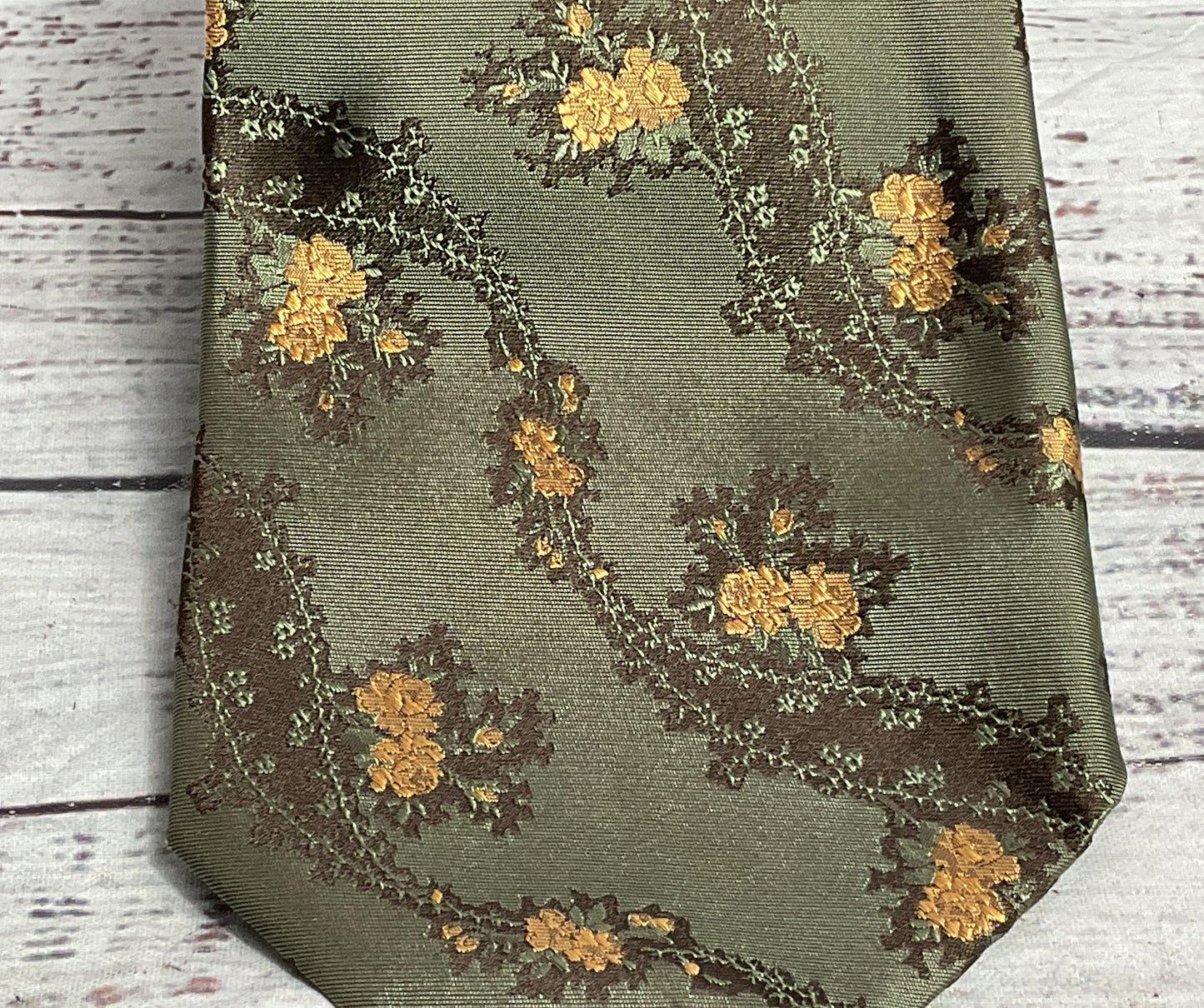 Ted Baker Silk Floral Print Tie Green OS