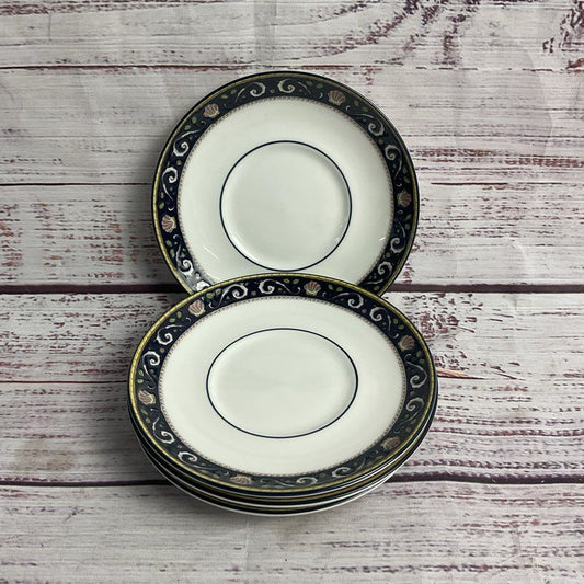Wedgwood Runnymede W4472 Nautical Motif 4" Saucers (Set Of 4)