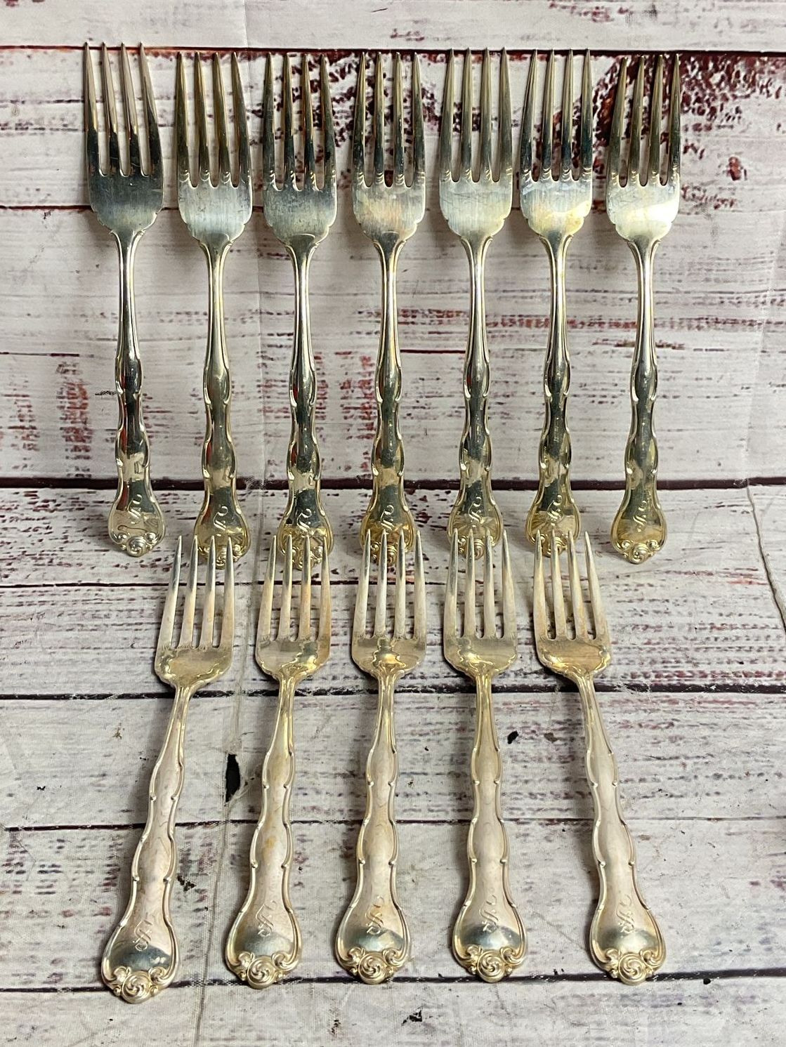 Gorham Vintage Set of 12 Rondo Salad Forks Sterling Silver