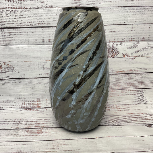 Nichibei Studio Potters Costantini Signed Striped Glaze 12" Vase