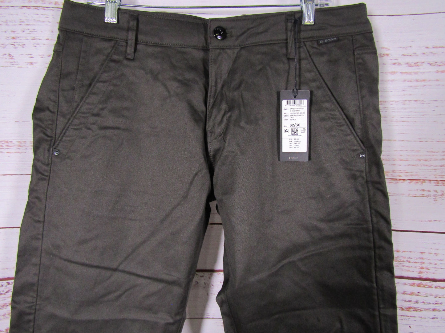 G-Star Kate Women's Gray Boyfriend Chino Pants Size 32