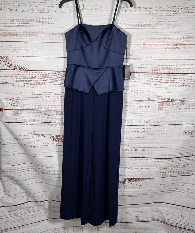 NWT Adrianna Papell Light Navy Strapless Jumpsuit Size 4 Retail $199