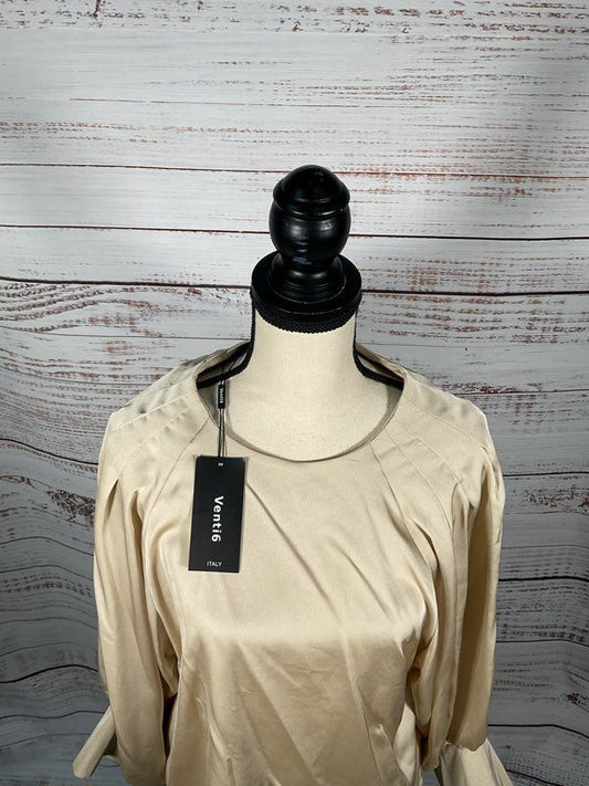 NWT Venti 6 Women's Beige Long Sleeve Blouse Size M