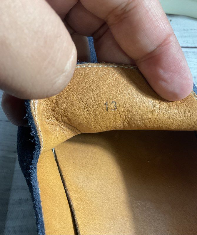 Sid Mashburn Golden Blue Suede Slip On Rubber Sole Boat Shoe Loafers Size 13