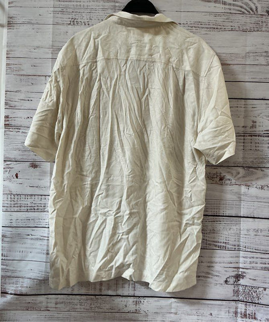 Men's Tommy Bahama Off White Silk Short Sleeve Shirt Size L