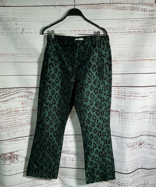 Women's Anine Bing Green Black Animal Print Pants Size M
