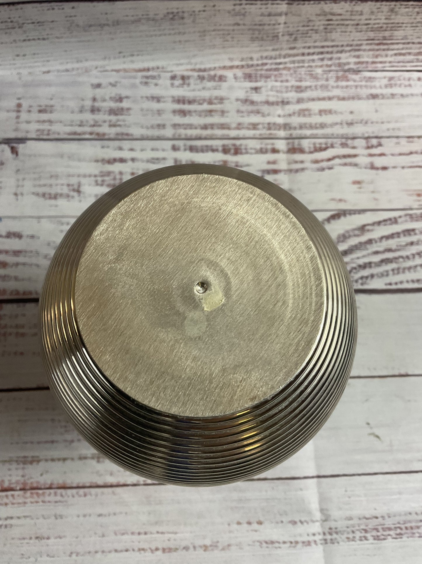 Small Metal Ribbed Vase
