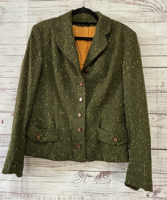 Women's Vintage Fairbrooke Green Wool Blend Jacket Size L