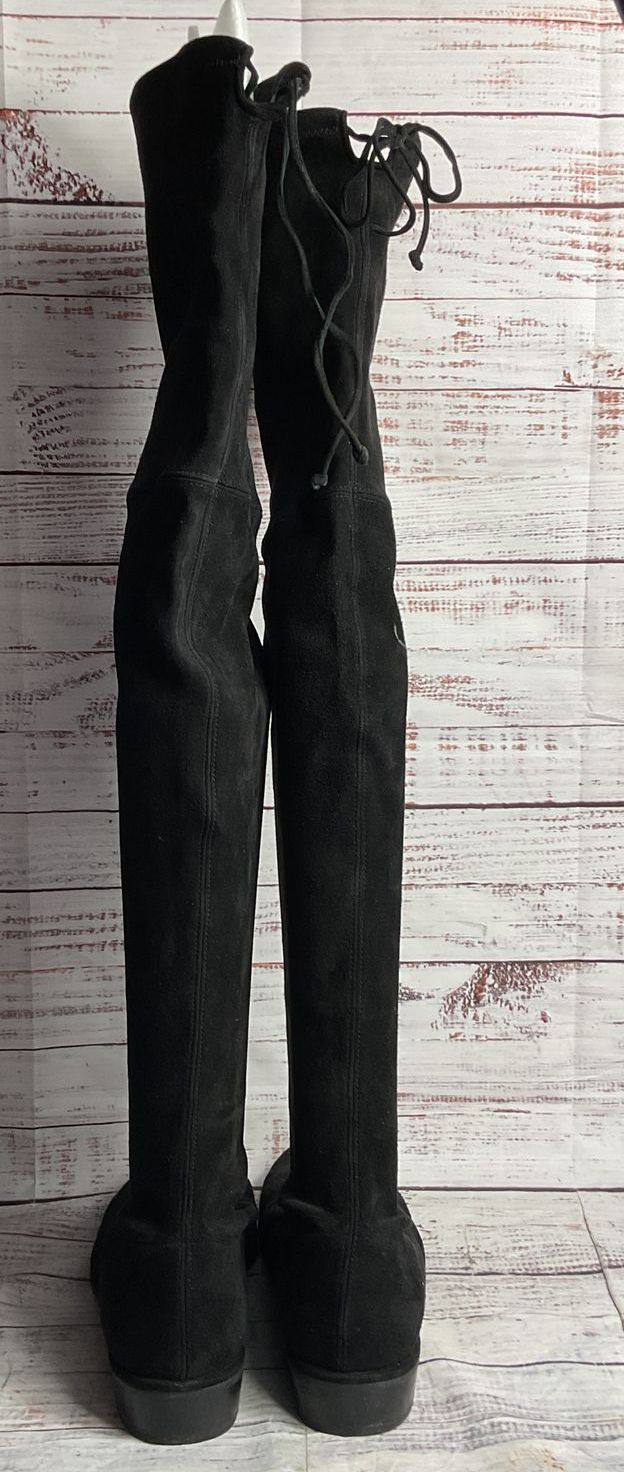 Stuart Weitzman Lowland Suede Thigh-High Boots Black 11