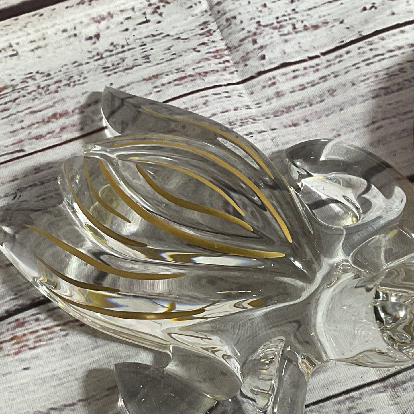 SAINT LOUIS Crystal Animalin Collection Turtle Cognac Removable Shell Figurine