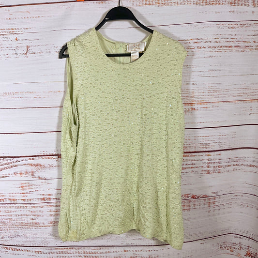 VIE by Victoria Royal Green Spun Silk Knit Beaded Sequin Vest - Size 3X