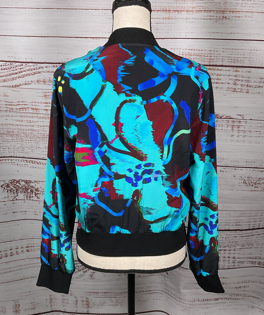 Robert Graham Silk Graphic Bomber Jacket Multicolor S