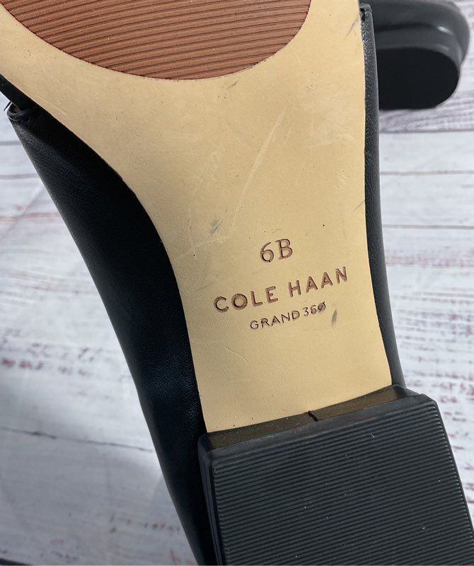 Cole Haan Women's Black Leather Viola Skimmer Flat W27673 Size 6B