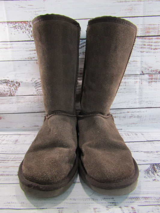 UGG Women's Brown Suede Shearling Boots Size 10