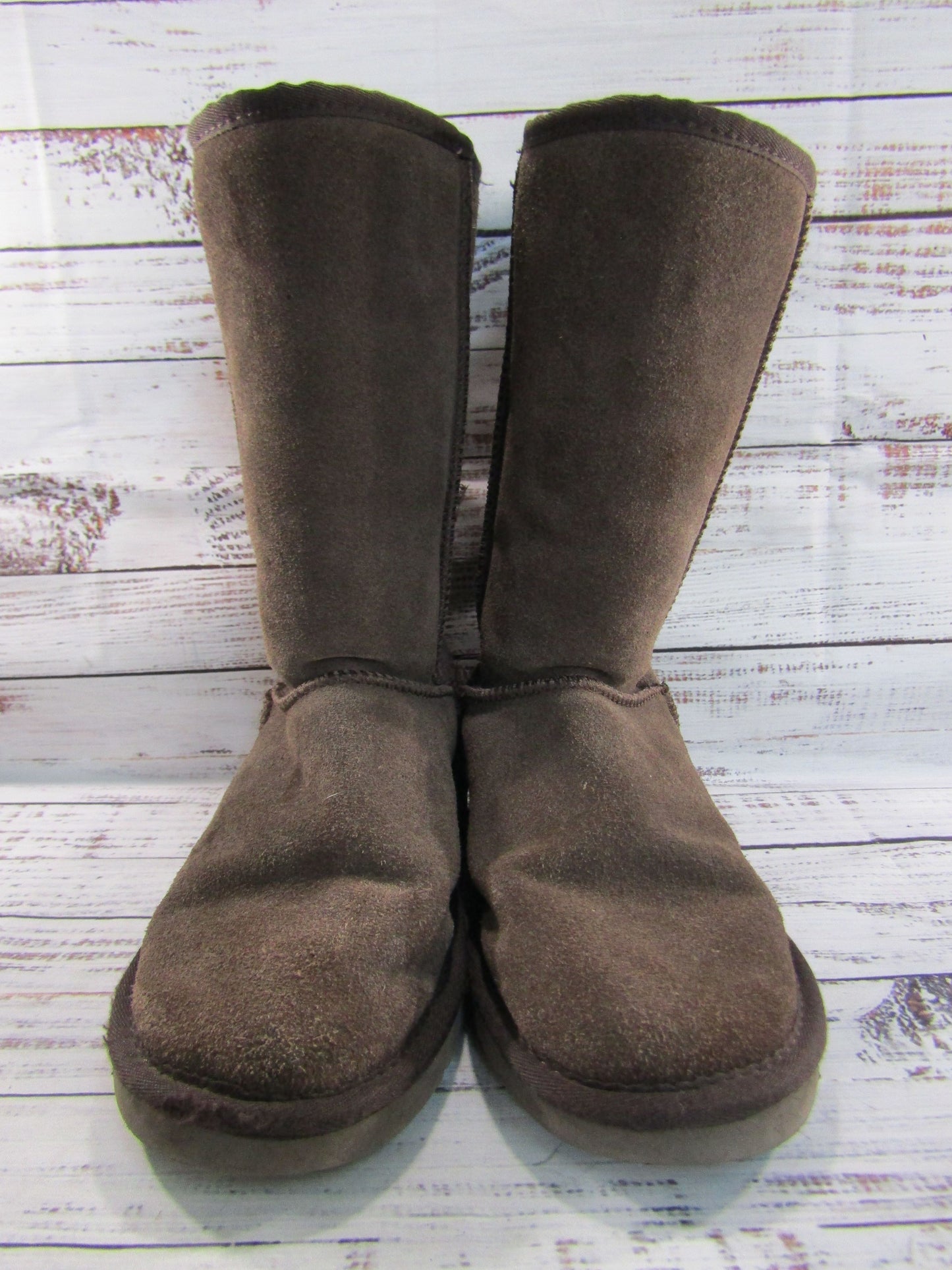 UGG Women's Brown Suede Shearling Boots Size 10