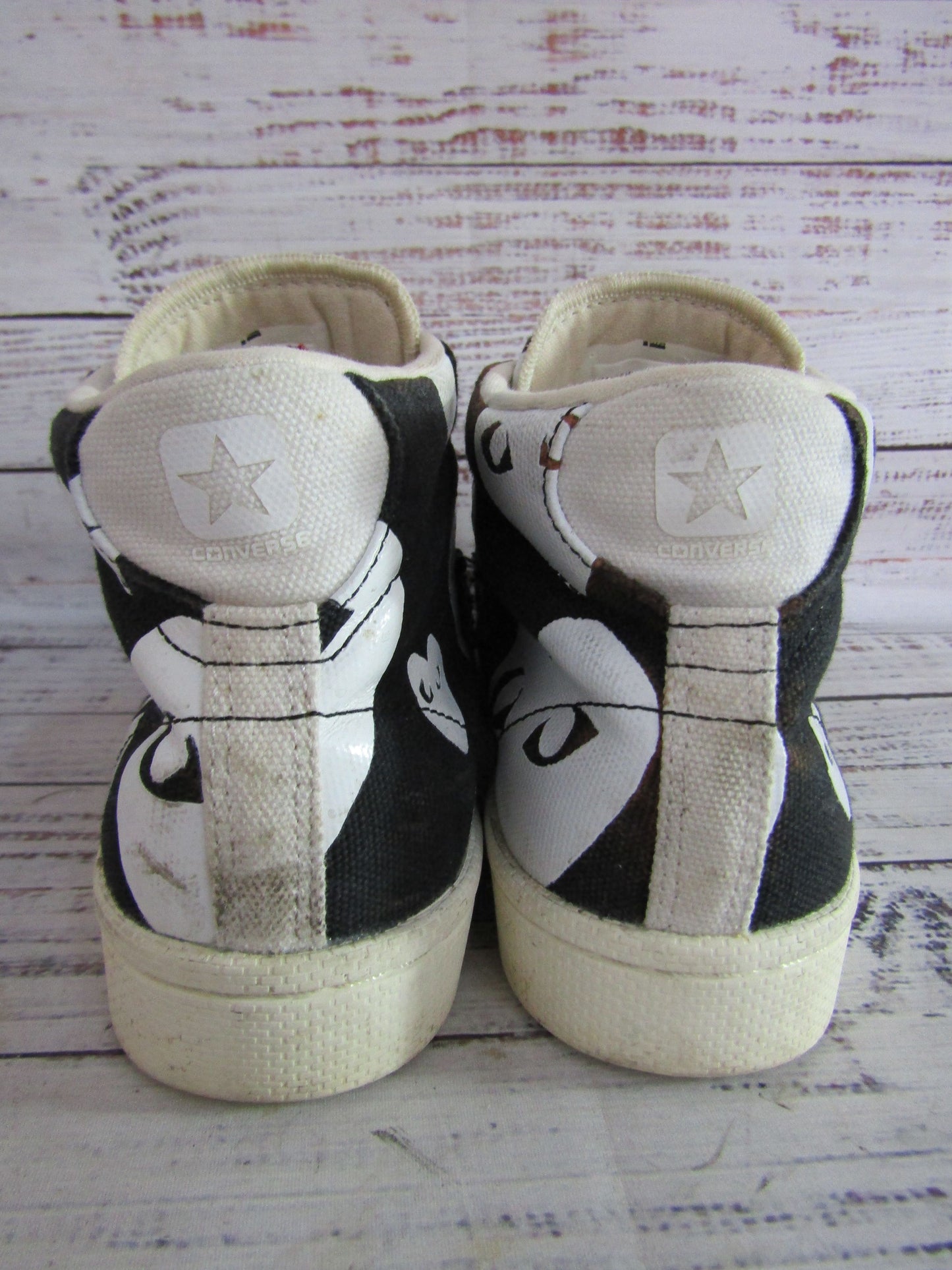 Converse x Comme des Garçons PLAY Women's Black Mid Top Sneakers Size 6.5