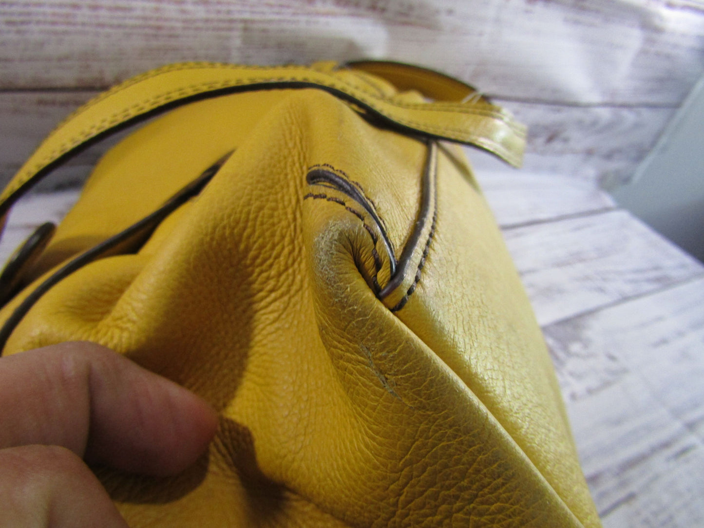 Etienne Aigner Women's Yellow Leather Shoulder Bag