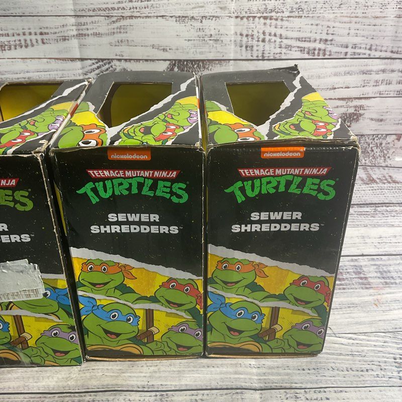 Nib Teenage Mutant Ninja Turtles Tmnt Sewer Shredders 5" Complete Set Of 4