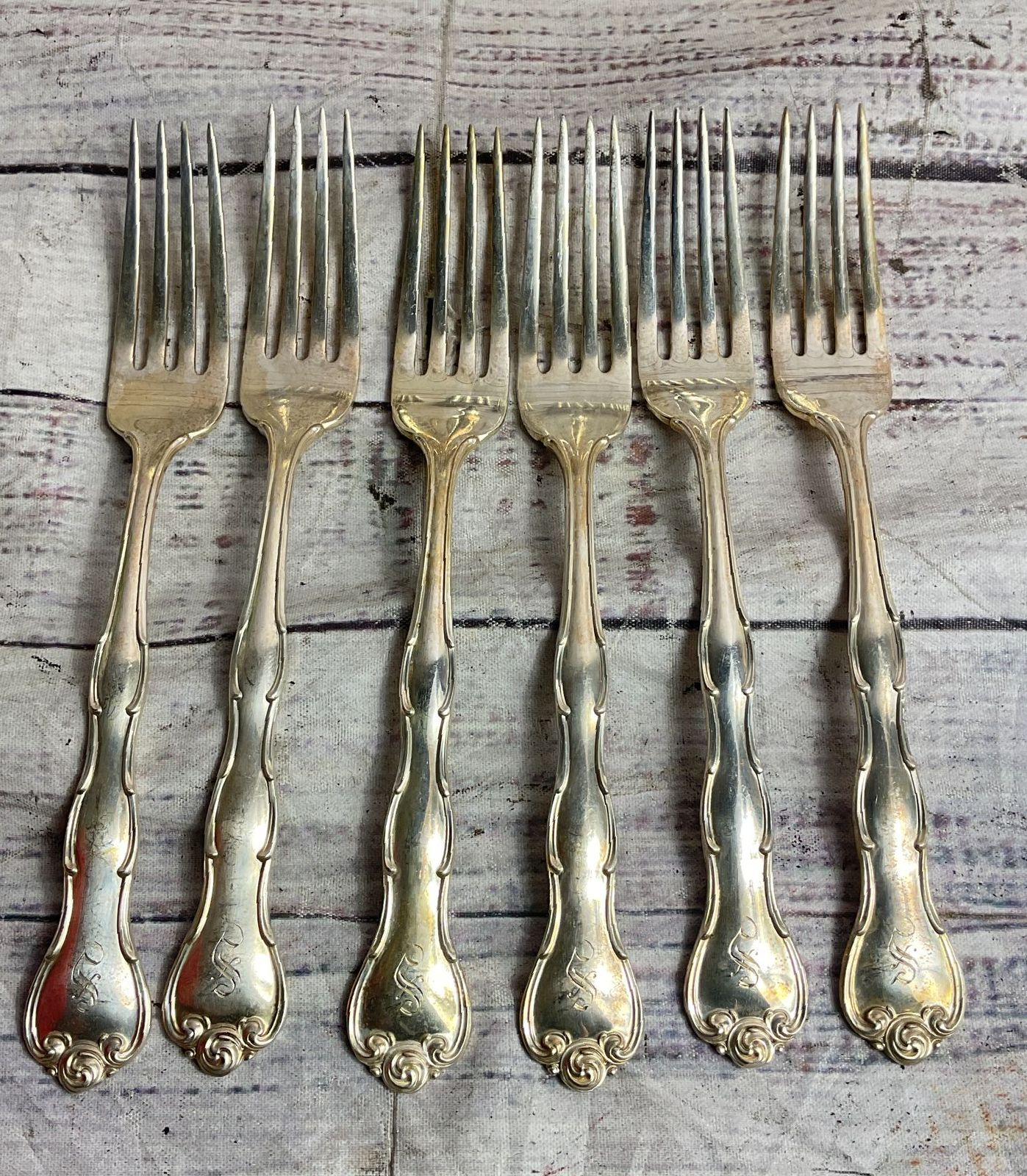 Gorham Vintage Set of 12 Rondo Dinner Forks Sterling Silver