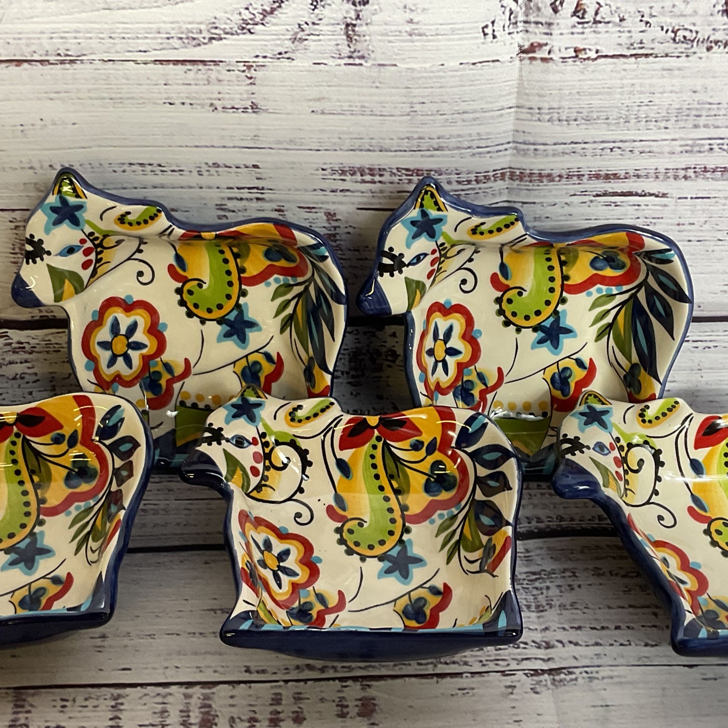 Set of 5 ESPANIA Lifestyle Bocca Cow Sauce/Condiment Dishes- 4" x 4.25"