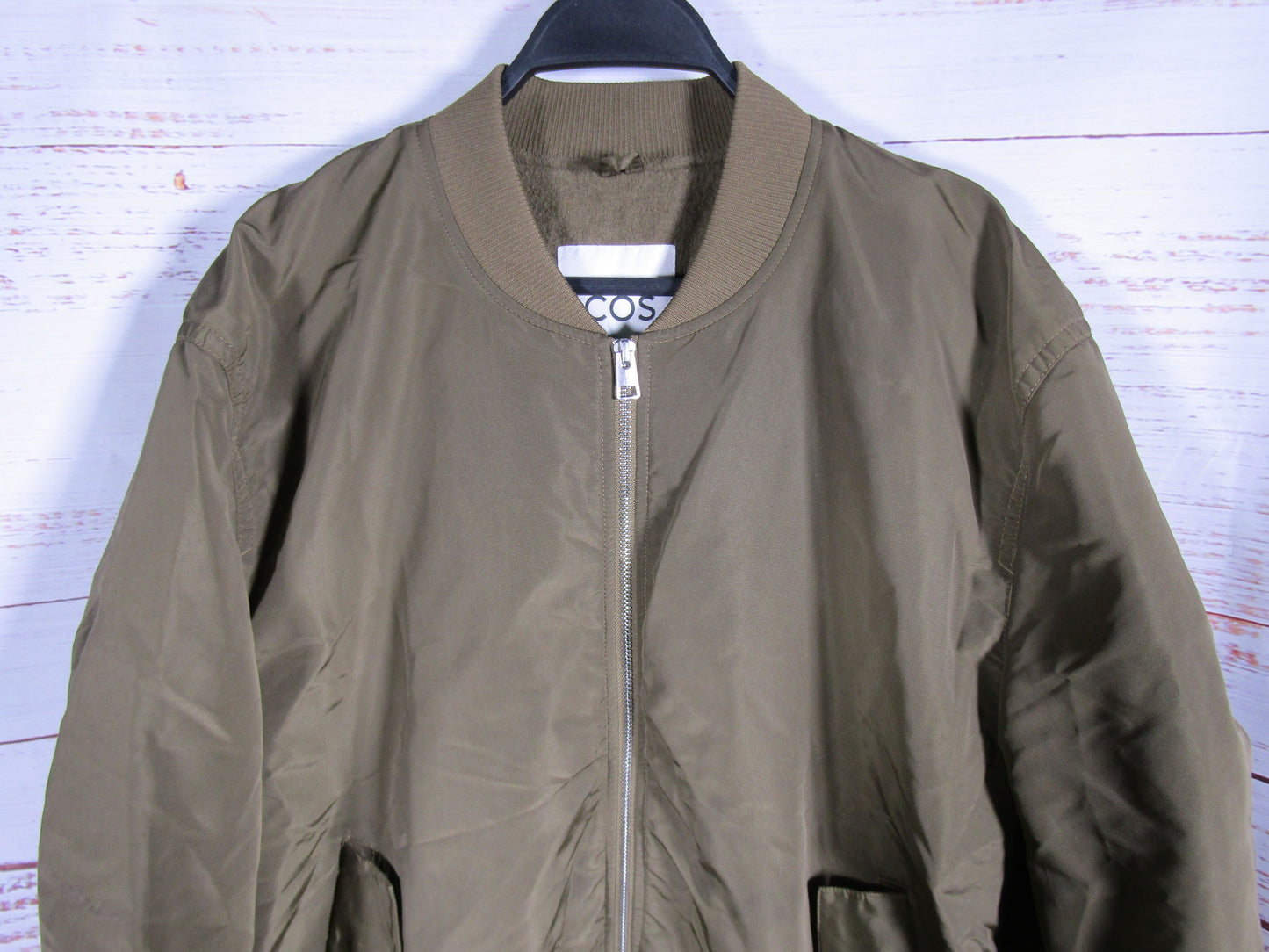 COS Men's Olive Drab Bomber Jacket Size XL