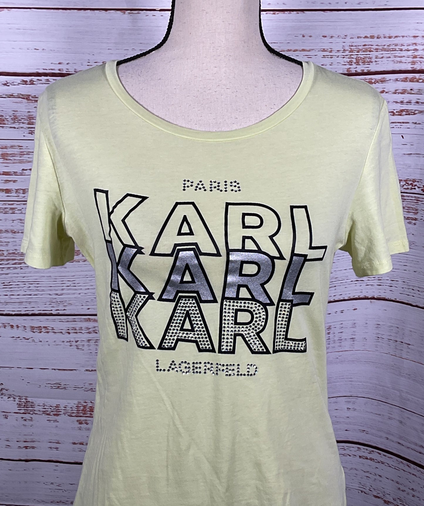Karl Lagerfeld Embellished Karl Karl Karl Shirt Yellow XS