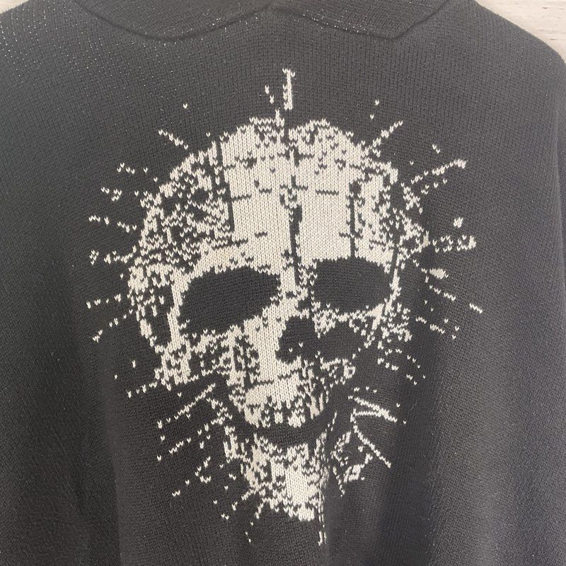 TeamSESH Bones Pinhead Skull Black Knit Streetwear Hoodie Sweater - Size XL