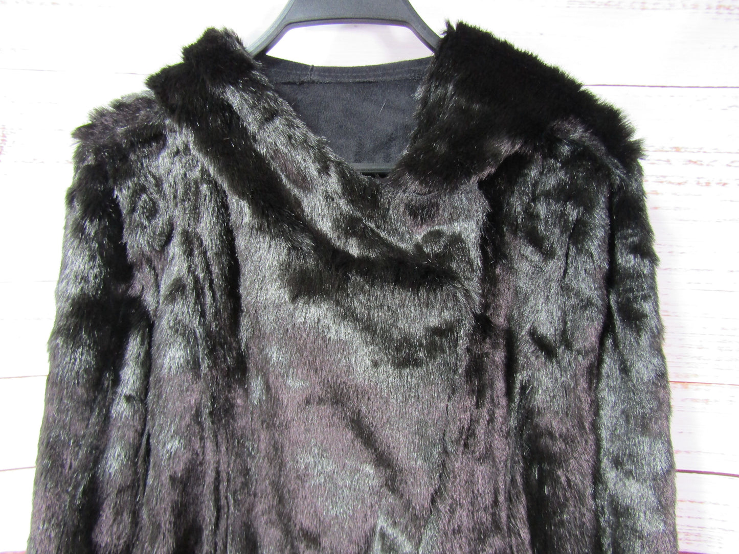 Hale Bob Women's Black Faux Fur Faux Suede Reversible Jacket Size M