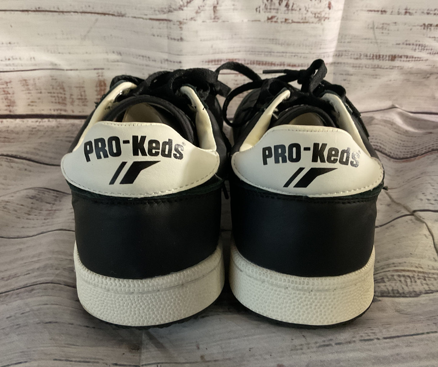 Pro-Keds Leather Skyhawk Lo Lace Up Sneakers Black White 7