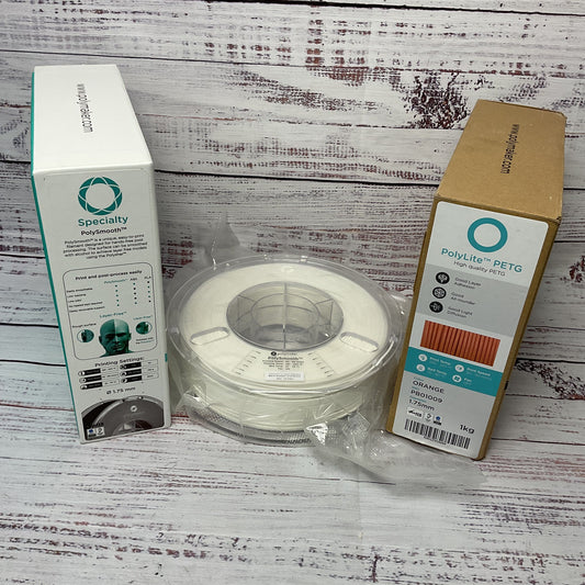Polymaker 1.75mm Filament 750g White &Black 1Kg Orange PETG Polylite 2.5kg Total