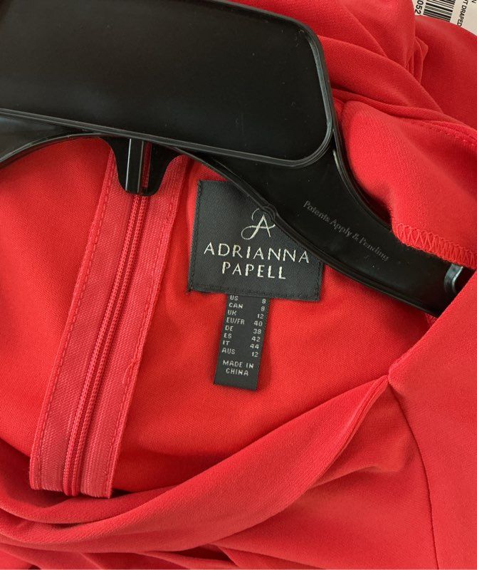 NWT Women's Adrianna Papell Red Jersey Cut Out Draped Dress Size 8 Retail $149