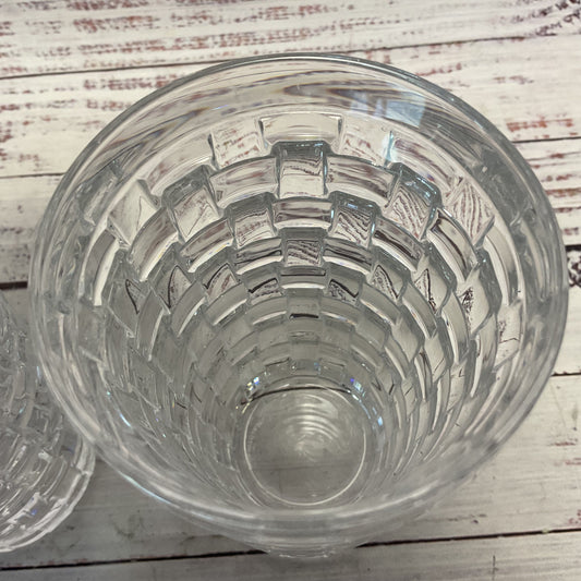 Nachtmann Clear Crystal Glass High Ball Woven Wicker Pattern 6" Glass