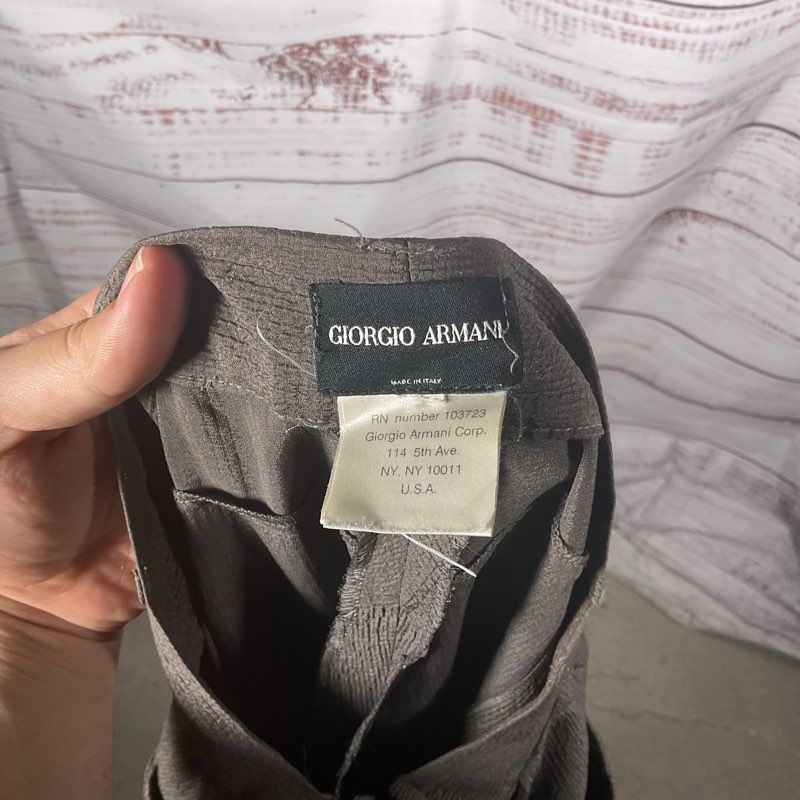 Giorgio Armani Black Label 100% Silk Taupe Shawl Lapel 2 pc. Suit *Read Desc"