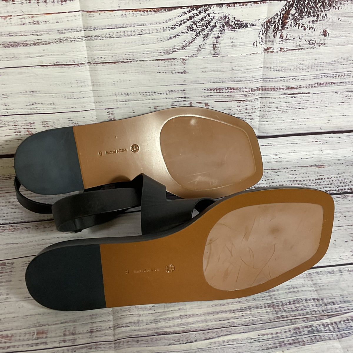 MASSIMO DUTTI Limited Edition Women's Black Strappy Sandals- SZ 8