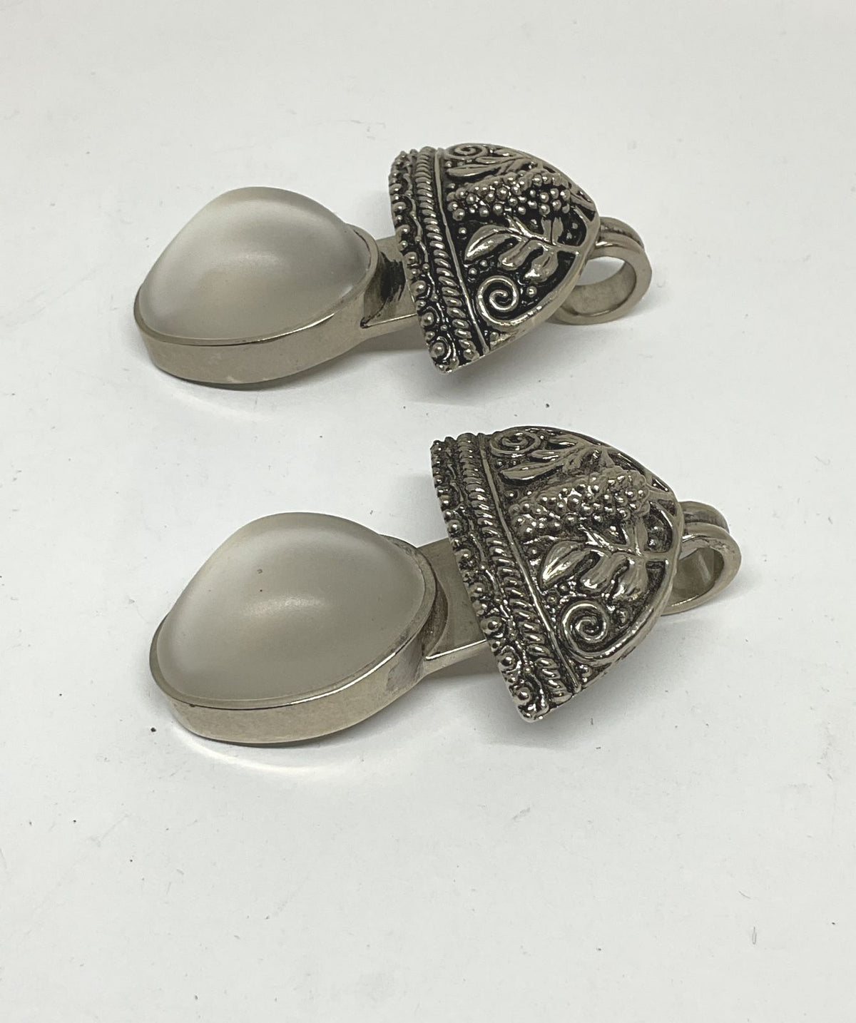 Lot 2 Rebecca Collins Silver Tone Frosted Glass Pendant