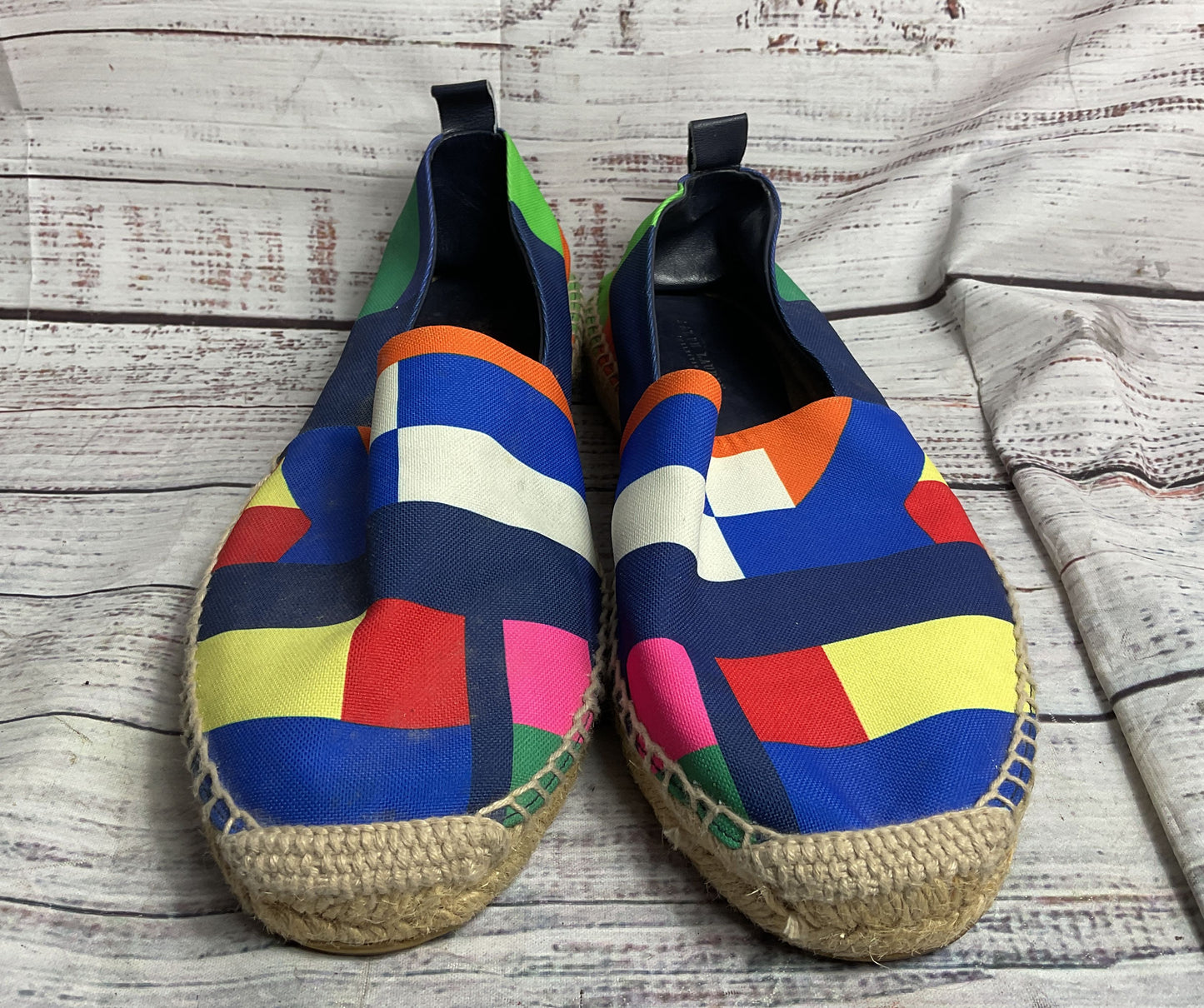 Ralph Lauren Canvas Slip On Espadrilles Loafers Multicolor 8