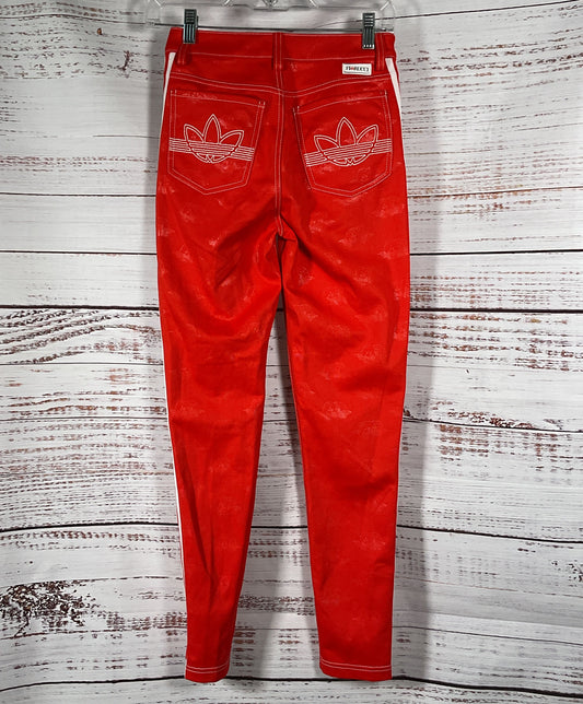 Adidas Originals Fiorucci Retro 3-Stripe 5-Pocket Jeans Red XS