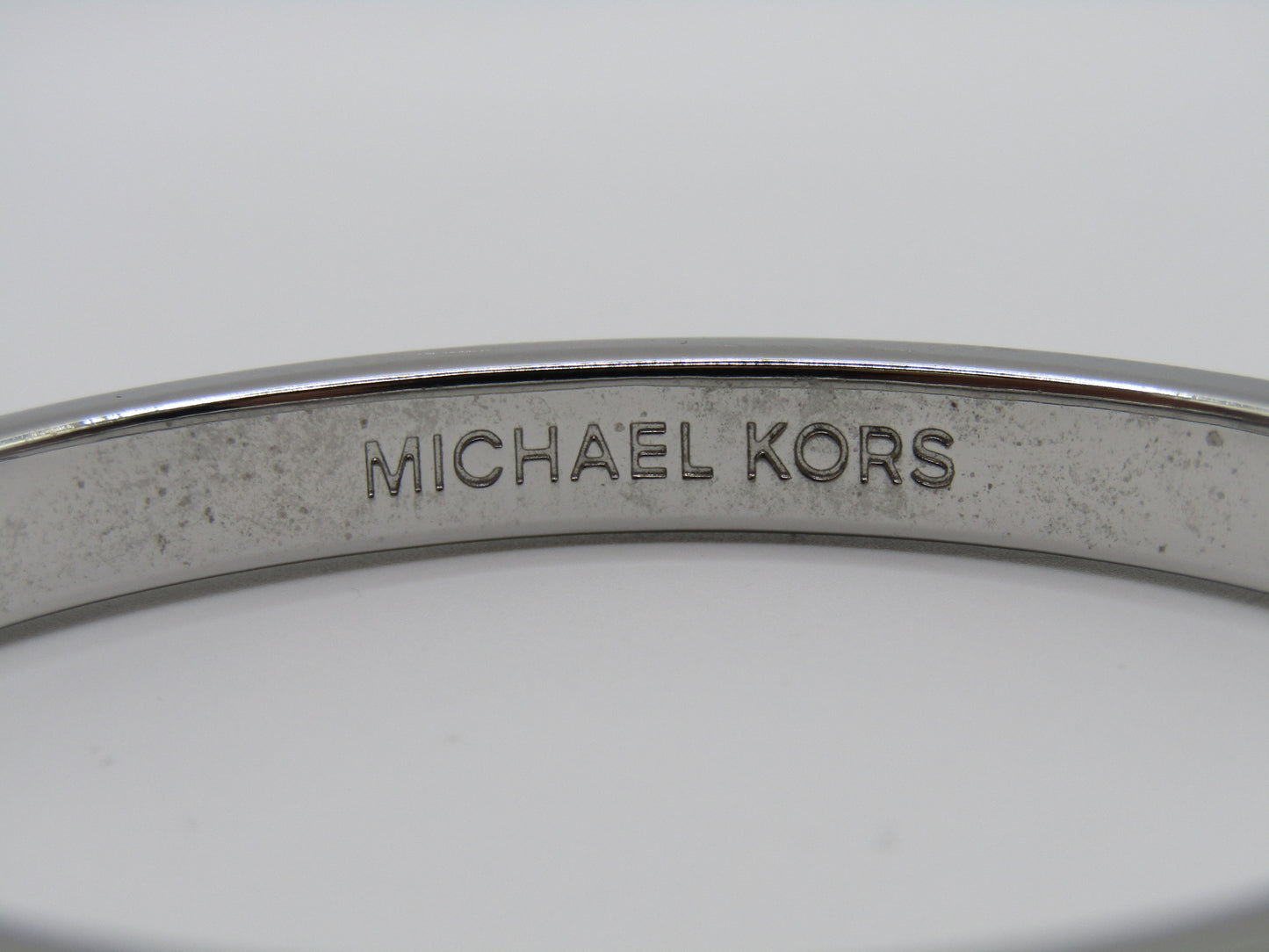 Michael Kors Astor Stud Silver Plated Crystal Pave Bangle Bracelet