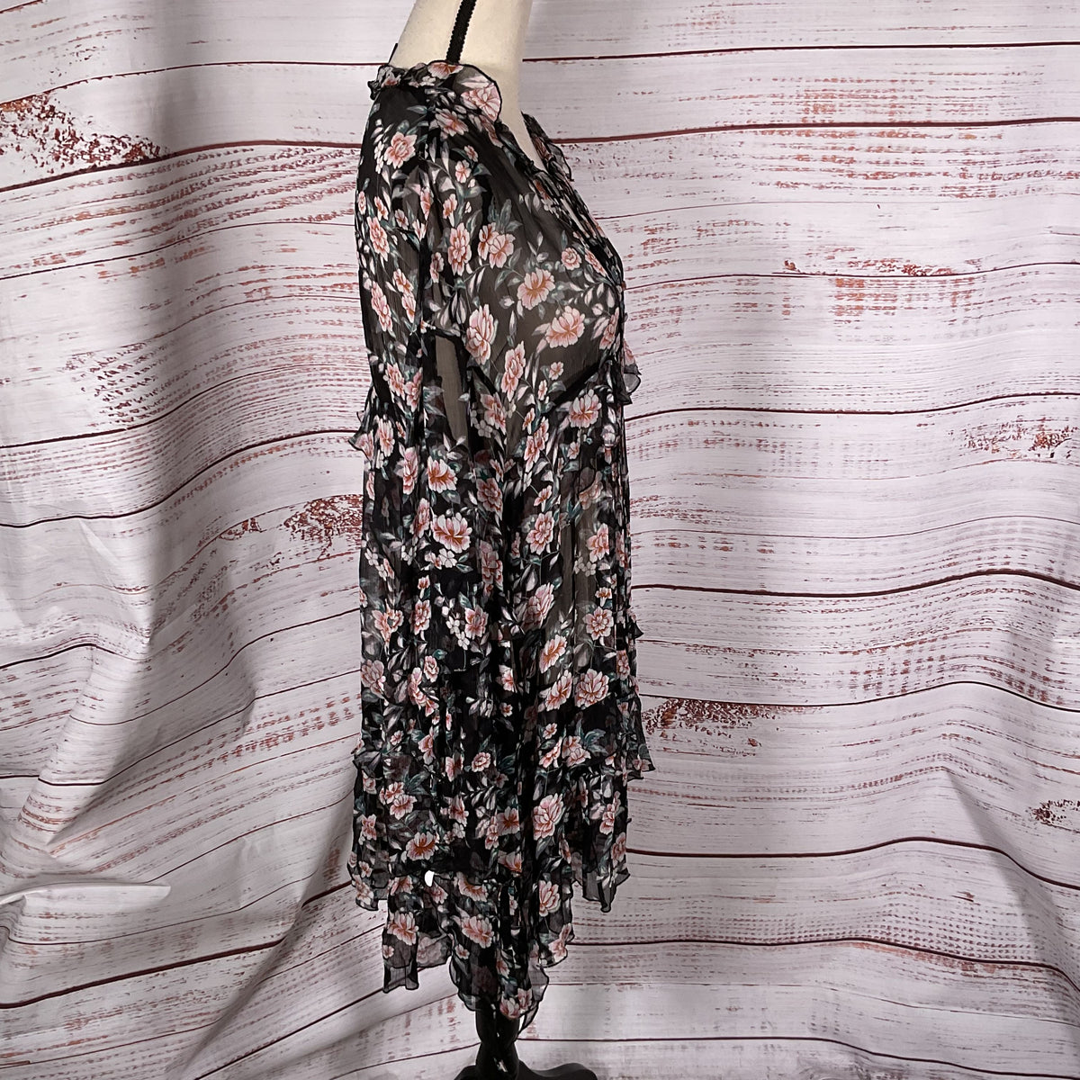 THE KOOPLES Women's Sheer Floral Flowy Dress- SZ 1/ S/M US