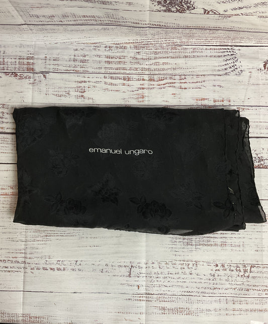 Emanuel Ungaro Vintage Sheer Black Floral Print Scarf - Size O/S