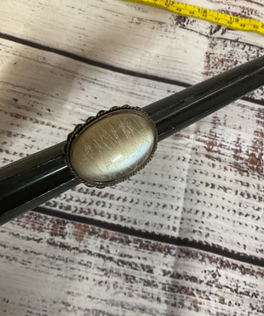 Sterling Silver Vintage size 8 Ring Large Smokey Quartz