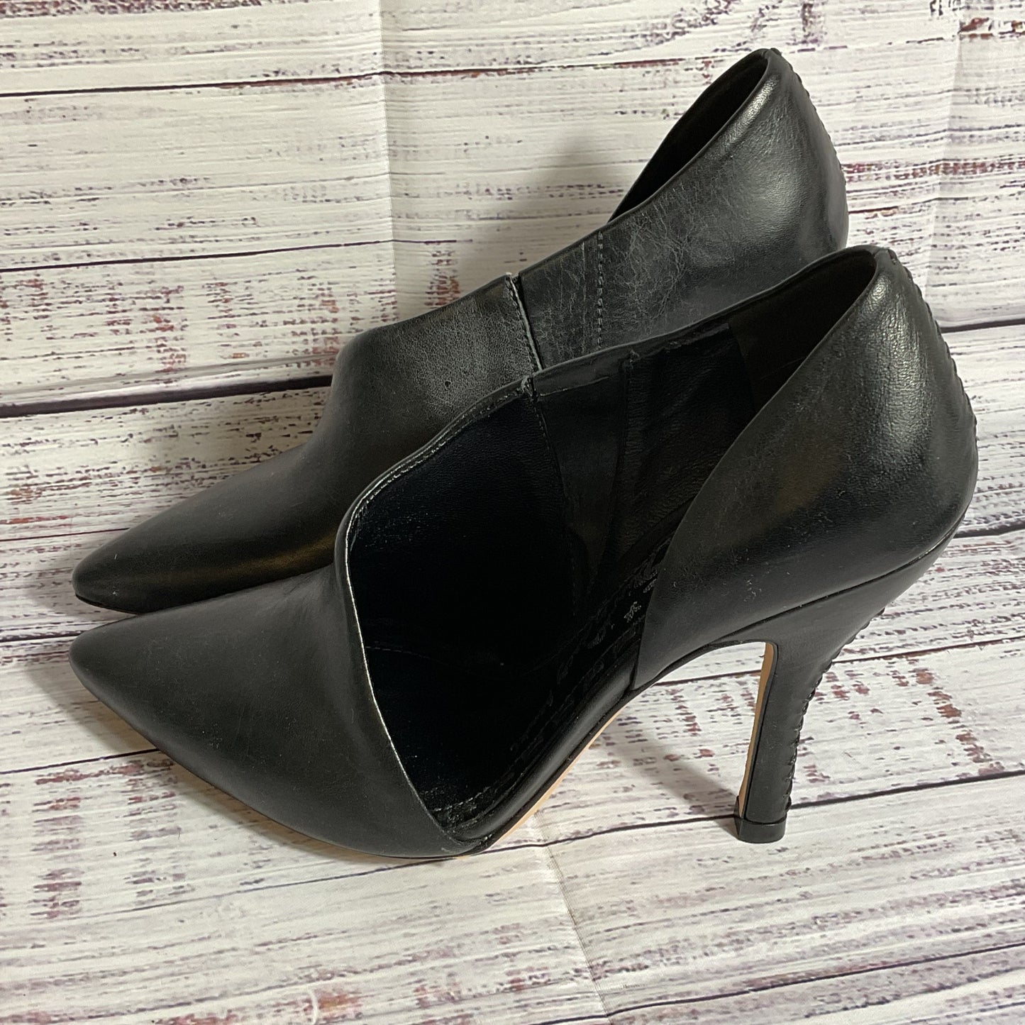 ALICE X OLIVIA by STACEY BENDEL Black Side Peep Pump Heels- SZ 36