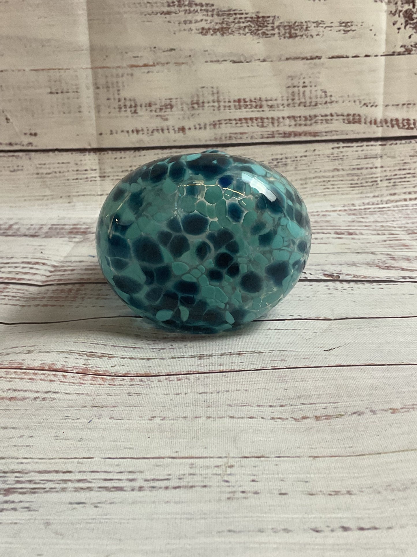 Blue Mottled Glass Swimsuit Vase