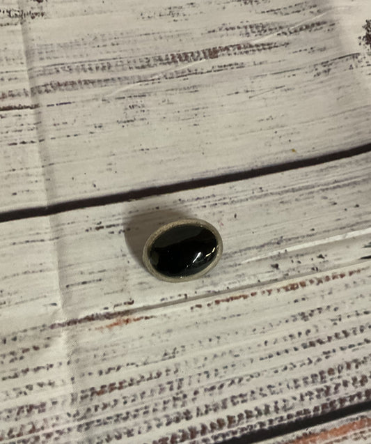 Unbranded Sterling Silver Vintage Brooch with Black Onyx